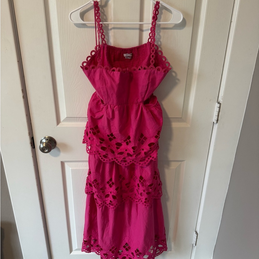 SAYLOR Pink Lace Dress